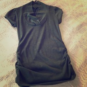 Olive Green Short Sleeve Sweater Top